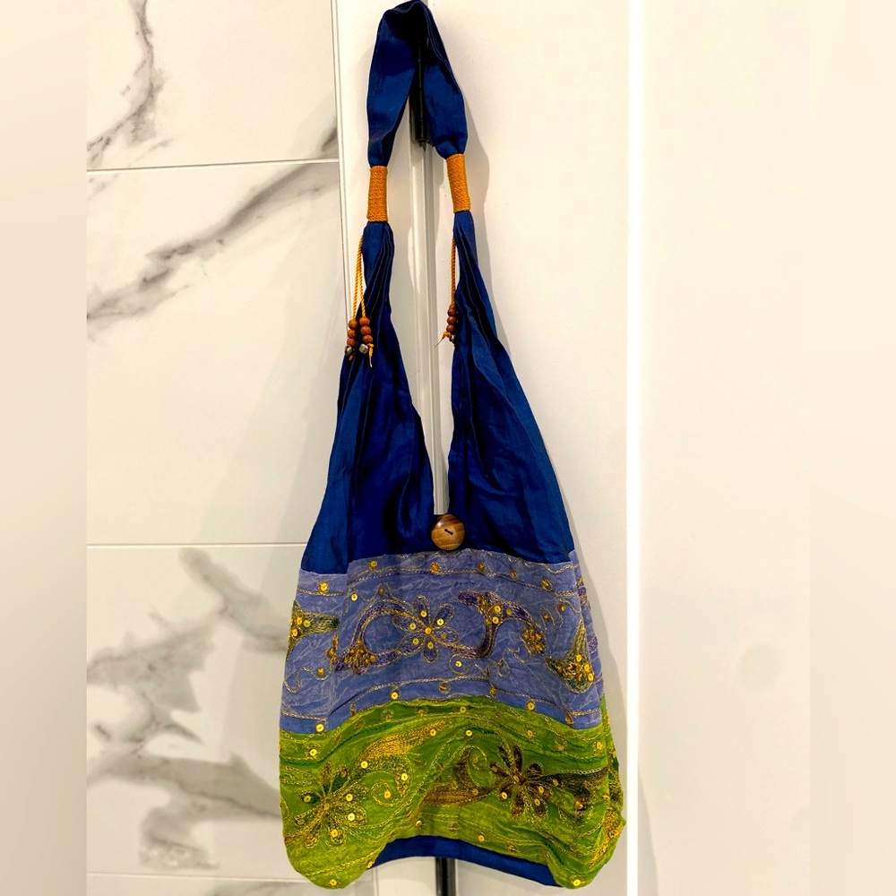 Sequinned and shimmering boho shoulder bag NWOT
